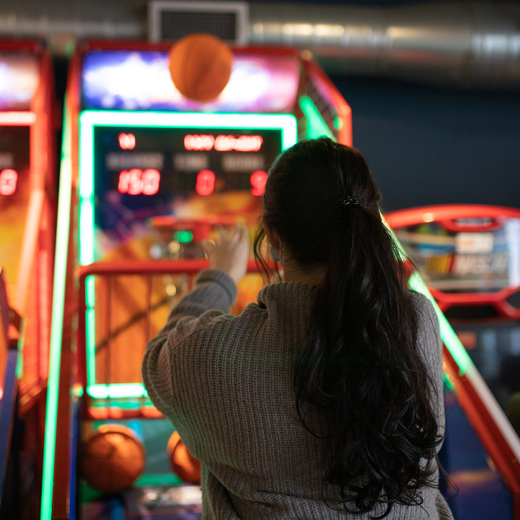 Taylor shooting some hoops