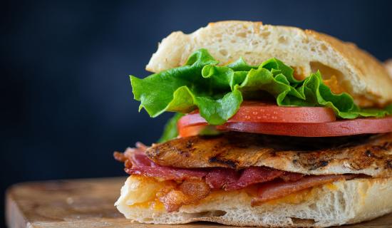 A close-up of a featured sandwich.