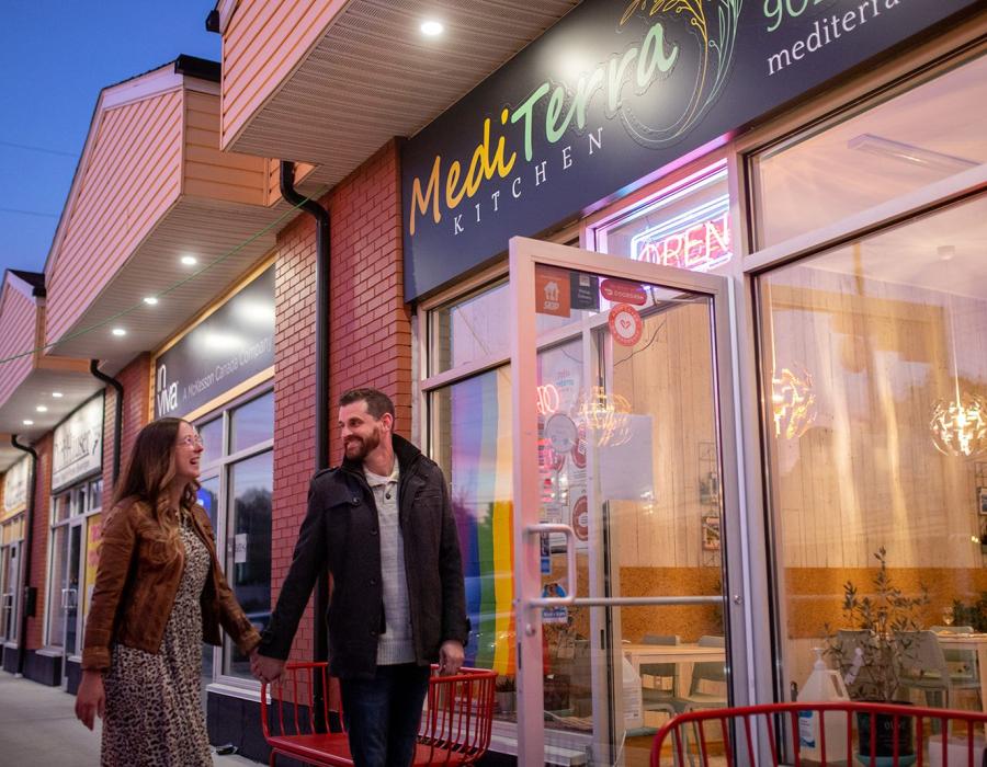 Couple walking into MediTerra Kitchen